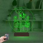 Paskalya Tavşan Yumurta Çocuk Odası Kişiye Özel 3D Lamba - Masa Gece Lambası