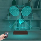 Badminton Bedminton Kişiye Özel 3D Lamba - Masa Gece Lambası