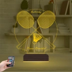 Badminton Bedminton Kişiye Özel 3D Lamba - Masa Gece Lambası