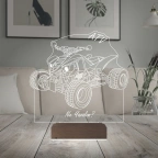 Atv Outdoor Motor Tasarım Kişiye Özel 3D Lamba - Masa Gece Lambası