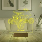 Atv Outdoor Motor Tasarım Kişiye Özel 3D Lamba - Masa Gece Lambası