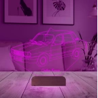 Renault 12 Klasik Araba Kişiye Özel 3D Lamba - Masa Gece Lambası