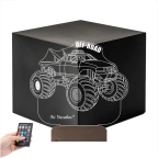 Off Road Arazi Aracı Jeep Tasarım Kişiye Özel 3D Lamba - Masa Gece Lambası