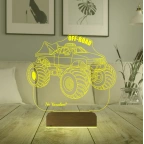 Off Road Arazi Aracı Jeep Tasarım Kişiye Özel 3D Lamba - Masa Gece Lambası