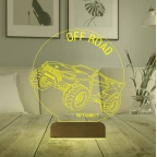 Off Road Arazi Aracı Jeep Tasarım Kişiye Özel 3D Lamba - Masa Gece Lambası