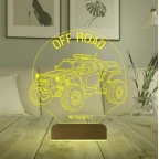 Off Road Arazi Aracı Jeep Tasarım Kişiye Özel 3D Lamba - Masa Gece Lambası