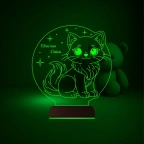 Çocuk Odası Hediye Kedi Kedicik Tasarım Kişiye Özel 3D Lamba - Masa Gece Lambası