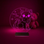 Çocuk Odası Hediye Kedi Kedicik Tasarım Kişiye Özel 3D Lamba - Masa Gece Lambası