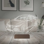 Honda Civic Tasarım Spor Araba Kişiye Özel 3D Lamba - Masa Gece Lambası