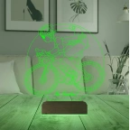 Bisiklet Bisikletçi Tasarım Kişiye Özel 3D Lamba - Masa Gece Lambası