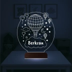 Çocuk Odası Hediye Balon Kalp Kişiye Özel 3D Lamba - Masa Gece Lambası