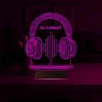 Dj Hediye Kulaklık Müzik Kişiye Özel 3D Lamba - Masa Gece Lambası