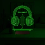 Dj Hediye Kulaklık Müzik Kişiye Özel 3D Lamba - Masa Gece Lambası