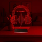 Dj Hediye Kulaklık Müzik Kişiye Özel 3D Lamba - Masa Gece Lambası