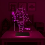 Çocuk Odası Hediye Robot Çizgi Film Tasarım Kişiye Özel 3D Lamba - Masa Gece Lambası