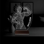Vücut Geliştirme Hediye Gym Kişiye Özel 3D Lamba - Masa Gece Lambası