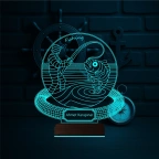 Balıkçı Olta Balık Avı Kişiye Özel 3D Lamba - Masa Gece Lambası