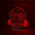 Balıkçı Olta Balık Avı Kişiye Özel 3D Lamba - Masa Gece Lambası