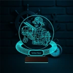 İtfaiye İtfaiyeci Hediye Kişiye Özel 3D Lamba - Masa Gece Lambası