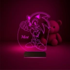 Çocuk Odası Çizgi Film Sonic Kişiye Özel 3D Lamba - Masa Gece Lambası