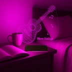 Gitar Gitarist Müzisyen Hediyesi Kişiye Özel 3D Lamba - Masa Gece Lambası