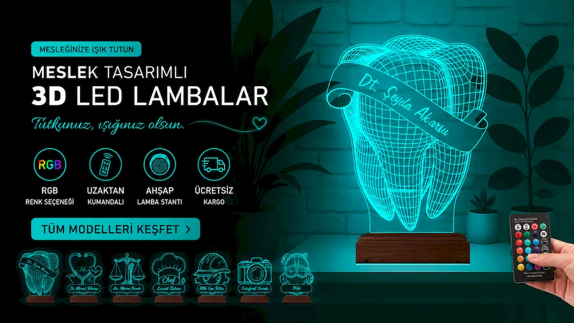 Meslek Temalı 3d led lambalar